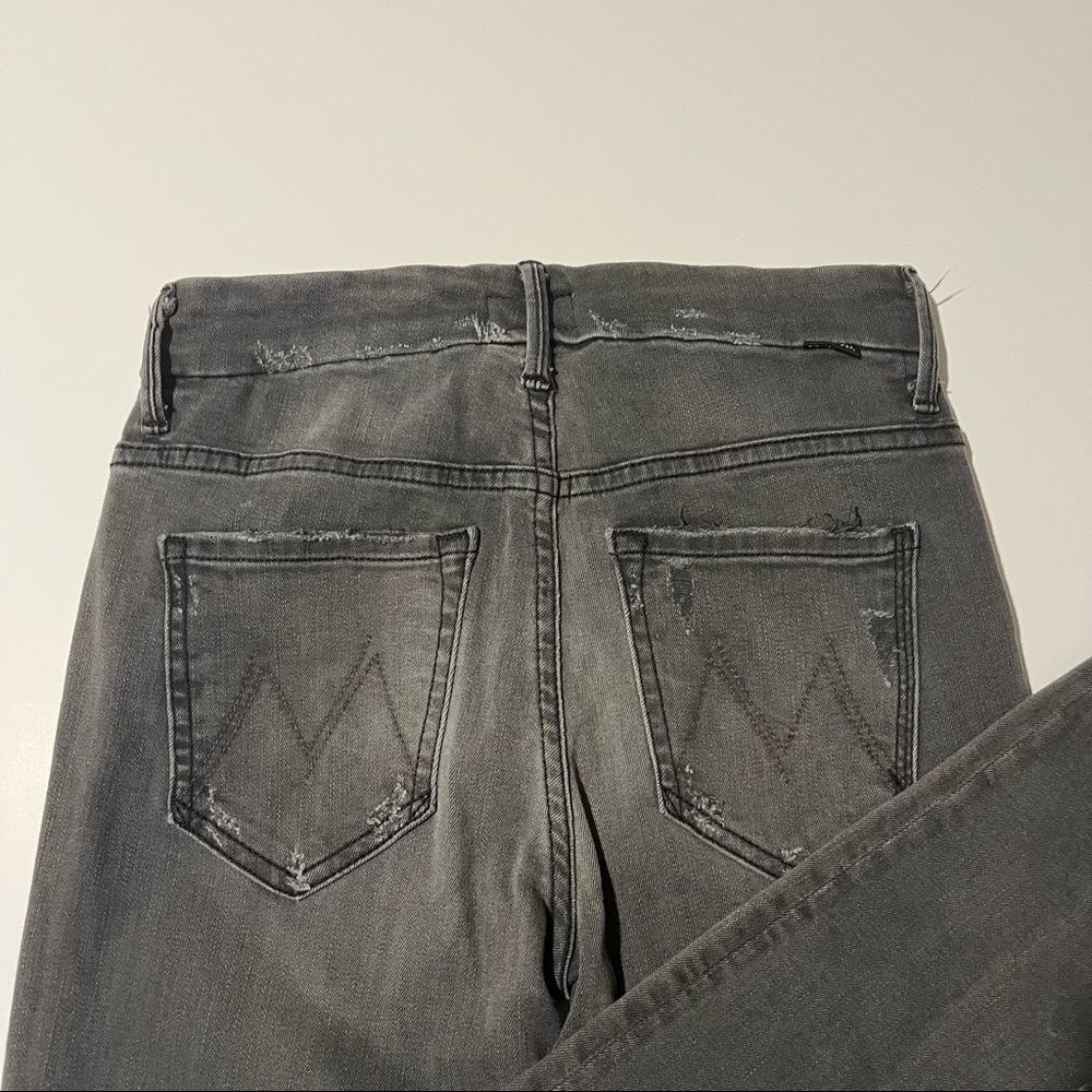 MOTHER Women's Skinny Jeans in Dark Gray - Picture 4 of 8